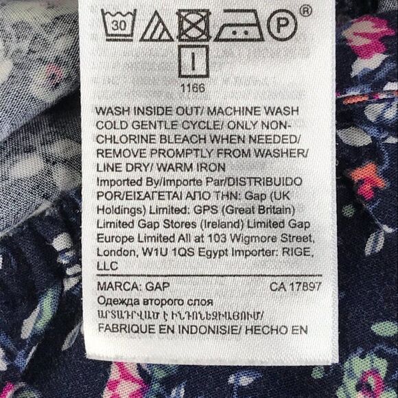 Gap Floral Square Neck Cami Jumpsuit Women's Small Cropped Pockets Rayon Summer - Picture 15 of 16